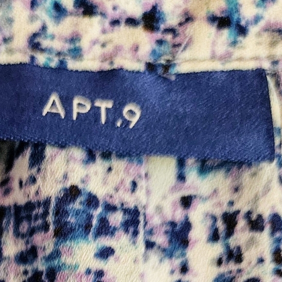 Apt. 9 Womens Blue And Purple Lightweight Button Up Blouse Size XS - Picture 3 of 10